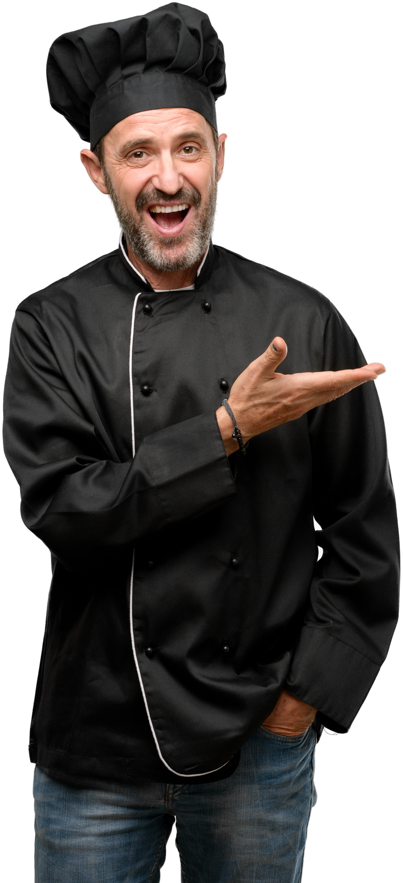 Senior Cook in a Black Uniform 